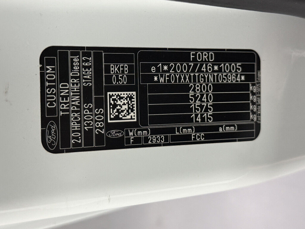 Ford Transit Custom 2.0TDCi 130PK Werkplaatsinrichting